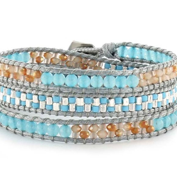 SueSue Jewelry - New Handmade Natural Stones 3 Wraps Bracelet
